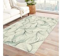 IEPOZWA Tappeto con Disegno Fluido e Accenti Multicolori Poema Per Cucina, Corridoio, Bagno, Antiscivolo, Lavabile, Impermeabile, Pratico(Bianco)-180x270cm