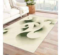 IEPOZWA Tappeto con Forme Organiche e Contrasti Cromatici Poema Tappeto Per Interni, Lavabile, Morbido, Resistente, Per Animali Domestici(Bianco)-150x180cm