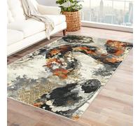 IEPOZWA Tappeto con Forme Organiche e Contrasti Cromatici Serpente Per Ingresso, Zona Relax, Ufficio, Antiscivolo, Facile Da Pulire(Bianco)-240x300cm