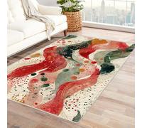 IEPOZWA Tappeto con Forme Organiche e Contrasti Cromatici Seta Tappeto Per Interni, A Pelo Corto, Non Sfila, Morbido, Per Aree Ad Alto Traffico(Multicolore)-150x240cm