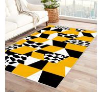 IEPOZWA Tappeto con Motivo Geometrico e Trama Unica Illusione Tappeto Per Interni, Lavabile In Lavatrice, Morbido, Durevole, Per Aree Ad Alto Traffico(Giallo)-90x150cm