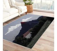 IEPOZWA Tappeto con Motivo Geometrico e Trama Unica Valle Tappeto Lavabile In Lavatrice, Per Sala Da Pranzo, Camera Degli Ospiti, Balcone(Blu)-240x300cm