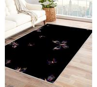 IEPOZWA Tappeto per Esterno con Disegni Sole e Ombre Farfalla Per Sotto Tavolo, Salone, Camera Ospiti, Base in Gomma Silenziosa, Adatto a Pavimenti Riscaldati(Nero)-210x300cm