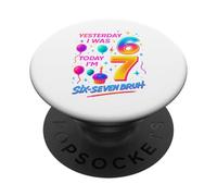 Ieri Avevo 6 Oggi Ho 7 Six Seven Bruh Maglietta Meme PopSockets PopGrip Adesivo