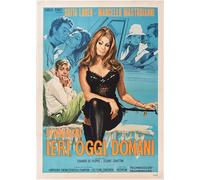 Ieri, oggi e domani | Mini poster illustrato 35x50 cm | Con Sophia Loren e Marcello Mastroianni | Regia di Vittorio De Sica