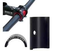 Ieron 1 coppia di spessori per manubrio della bicicletta, da 25,4 mm a 31,8 mm, in lega di alluminio, adattatore per conversione, componenti per ciclismo, colore nero