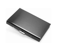 Ieron 1PCS Porta Carte di Credito, Portafogli in Metallo Ultra Sottile in Acciaio Inossidabile Porta Carte di Credito con Blocco RFID per Uomo e Donna, Miglior protettore di Carte (Nero)
