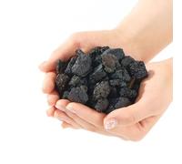 Ieron 2 kg di Rocce laviche vulcaniche Naturali, Roccia lavica Nera e Roccia lavica Rossa, per bracieri da Interni ed Esterni, caminetti, Grill a Gas e paesaggistica