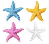 Ieron 4 pezzi 7,6 cm resina stella marina acquario decorazione multicolore realistica stella marina ornamento acquario tropicale oceano animale per acquario acquario casa matrimonio decorazione tavolo