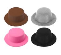 Ieron 4 Pezzi Mini Cappello a Cilindro Accessori per Capelli Cappello Decorativo Forniture Artigianali Fai-da-Te Cappello da Pupazzo di Neve di Natale Puntelli per Abiti Decorazioni per Feste