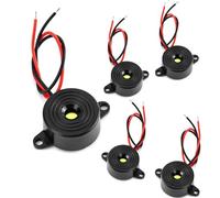 ieron 5 Pezzi DC3-24V Buzzer Elettronico 85dB Suono Elettronico Estate Allarme Nero 23 x 12 mm per Circuiti Fisici Suono Continuo Elettronico Buzzer Allarme