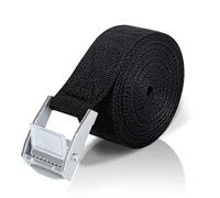 ieron Cinghie di fissaggio con cricchetto, cinghie di fissaggio con blocco di bloccaggio, cinghia per portabagagli, per auto, bicicletta, camion (cinghie da 5 m, nere, cinghie da 5 m)