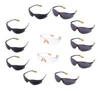 ieron Confezione da 12 occhiali di sicurezza trasparenti per la protezione degli occhi, protezione individuale, occhiali di sicurezza anti polvere/graffio/nebbia/vento