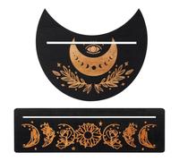 Ieron Confezioni di Supporto per Carte dei tarocchi in Legno con Motivo a Luna,Supporto per Carte dei tarocchi Rettangolare Pendolo Rettangolare per Accessori per la divinazione delle Streghe (Nero)