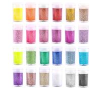 Ieron Glitter fine, Polvere Glitter Extra fine, Glitter Cosmetici per Nail Art, Glitter Artigianali per Natale/Unghie per Il Corpo, Glitter Fai da Te/Biglietti da Pittura 24 Colori