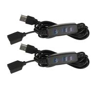 Ieron Interruttore dimmer 2 Pezzi per Striscia Luminosa USB Controller dimmer a 10 Posizioni Cavi di prolunga USB DC 5V -2m