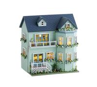 Ieron Kit Fai da Te per casa delle Bambole in Miniatura, Kit Fai da Te per Modelli di Casette Fatte a Mano in Miniatura con Copertura Antipolvere, Kit per Case delle Bambole in Legno 3D, Warm Manor