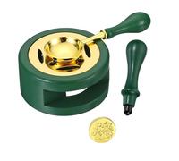 ieron Kit Scaldacera e Cucchiaio, 1 Set Scalda Sigillo Cera Cucchiaio da Fusione Sigillo di Cera Timbro Maniglia Strumento Fornace Fornello di Fusione, Verde Scuro