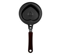 Ieron Mini Padella in Acciaio Inossidabile Nero da 12 cm Perfetta per friggere Le Uova, fornello da Cucina Portatile per Uova in Camicia per Uso Domestico (Cuore)