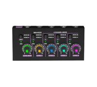 Ieron Mixer di Linea a 4 canali Mini Mixer Audio a Basso Rumore DC5V 4in1out Supporto Mono e Stereo per microfoni Chitarre Tastiere Mixer