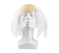 Ieron Parrucca con Calotta Calva, Gioco di Ruolo, Vecchio Uomo, Mezza Parrucca Calva, novità, Parrucca Calva per Festa di Halloween, Carnevale, Gioco di Ruolo, Festa, Costume(Bianco Sporco)