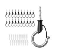 ieron Q-Hanger - Ganci a vite con tasselli per strisce di luci a LED, decorazione da appendere per interni ed esterni, colore argento, metallo, 20 pezzi