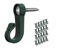Ieron Q-Hanger - Ganci a vite con tasselli per strisce di luci a LED, decorazione da appendere per interni ed esterni, colore verde, in plastica, 20 pezzi