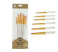 ieron Set di 5 pennelli professionali, in nylon, per pittura acrilica, acquerello, pittura a olio, acquerelli, pittura a guazzo (rotondi)