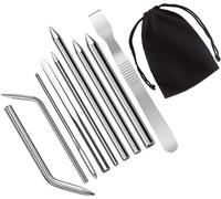 ieron Set di 8 aghi per paracord, in acciaio inox, con 1 strumento per levigare, per braccialetti fai da te, corde e corde