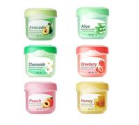 Ieron Set di balsami per Labbra, 6 Confezioni di balsami per Labbra Multipack Miele/Avocado/Fragola/camomilla/Aloe Vera/Pesca, per la Cura delle Labbra Giorno e Notte per Ragazze e Donne