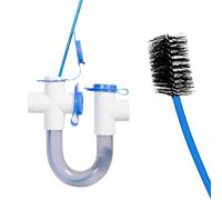 ieron Sifone condensa standard da 3/4" con spazzola per la pulizia, trappola a U in PVC trasparente per sistemi HVAC, durevole, facile da installare, scarica efficacemente la condensa, previene il