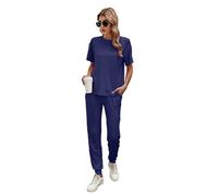 Ietaoo Completo Sportivo Donna Tute da Ginnastica da Donna Estiva Cotone 2 Pezzi Homewear Manica Corta T Shirt+ Pantaloni Tute Sportiva Casa Pigiama Set
