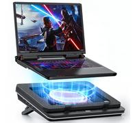 IETS GT600 - Tappetino di raffreddamento per laptop dotato di gigantesca ventola turbo (diametro 5,5 pollici), schiuma sigillata per laptop da gioco a raffreddamento rapido, dispositivo di