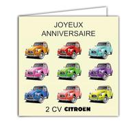 IETSCPMD15184 - Biglietto di auguri per Citroen 2 CV POPART, licenza ufficiale Citroen Auto Passione & Collezioni per auto retrò vintage, con busta bianca, formato 15 x 15 cm, prodotto in Francia