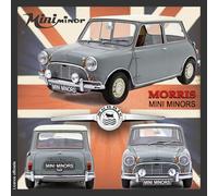 IETSCPMD19650 - Biglietto mini mini morris, licenza ufficiale, per auto passione e collezioni, stile vintage, con busta bianca, formato 15 x 15 cm, biglietto quadrato interno bianco