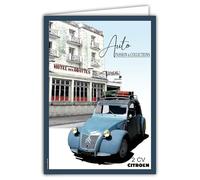 IETSCPXL-15002 MAXI GRANDE CARTE XL 22 x 31 cm Citroen 2 CV Licenza Ufficiale Auto da Collezione - Interno Bianco 44 x 31 cm - Con Busta, Made in France - Partenza pensionamento compleanno