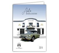 IETSCPXL-15004N MAXI GRANDE CARTE XL 22 x 31 cm Citroen DS19 Licenza Ufficiale Automobile Auto da Collezione - Interni Bianco 44 x 31 cm - Con Busta, per la pensione di compleanno