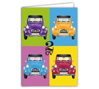 IETSCPXL-15185 MAXI GRANDE CARTE XL 22 x 31 cm Citroen 2CV Pop-art Licenza Ufficiale Automobile Auto da Collezione - Interni Bianco 44 x 31 cm - Con Busta, Partenza Ritirata Compleanno