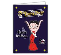 IETSCPXL-19011 MAXI GRANDE SCHEDA XL Happy BIRTHDAY BETTY BOOP Boop-Oop-A-Doop Licenza Ufficiale Collezione Donna Ragazza Pin-up Retro Vintage Da Regalare - 22 x 31 cm Interno 44 x 31 cm - Con Busta