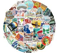 IETWATE 100 adesivi americani, adesivi da viaggio per album fotografici, New York, per laptop, valigia, auto, moto, skateboard