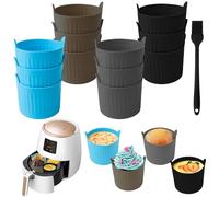 IETWATE 12 stampi in silicone Airfryer antiaderenti in silicone per muffin Airfryer, stampi per muffin riutilizzabili in silicone, mini muffin con spazzola per olio per microonde e forno