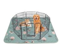 IEUUMLER 1PZ Tappetini Lavabili igienici per Cani, riutilizzabili educatore tappetino Pads per Cuccioli, Super Assorbente Addestramento traversine per cani per la Pipì FC013(Margherita Verde, 160*160)