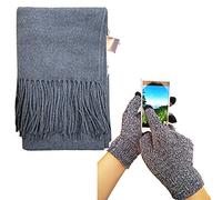 iEverest Inverno Sciarpa Pashmina Scialle e Guanti da Donna e Uomini - Inverno Foulard Stola Super Morbido Colore Solido Inverno Sciarpa Stola - Con Nappine Caldo Grande Sciarpa