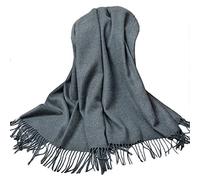 iEverest Pashmina Scialle da Donna e Uomini - Super Morbido Colore Solido Inverno Sciarpa Stola Con Nappine - Caldo Grande Avvolge Lungo 78,8x28 Polli (Grigio Scuro)