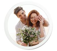 Iewroyt Fiammata rotonda Frame di densità da 14 pollici Frame di foto rotondo con bordo bianco fotogrammi di immagini decorativi minimalista per telai decorativi da parete