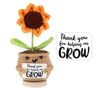 iewrtcin Regalo di ringraziamento per donne, grazie per avermi aiutato a crescere, simpatico regalo per insegnanti per donne e uomini, girasole all'uncinetto per laurea, festa della mamma