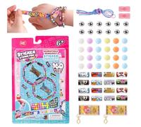 iewrtcin Sticki Rolls Bracelet, Braccialetti Con Adesivi, 160 Adesivi E Accessori, Braccialetto Sticker, Modello Cartone Animato, Braccialetti Portatili E Divisibili, Bracciali Fai Da Te Bambini
