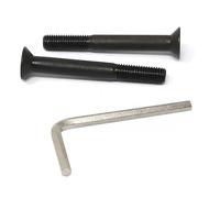 iexcell Kit di 2 viti a testa piatta M12 x 100 mm, filettatura parzialmente filettata, 1,75 mm, in lega di acciaio con attacco esagonale di grado 12,9, finitura in ossido nero