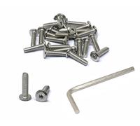 iexcell Kit di 25 viti a testa piatta in acciaio inox 304 con cava esagonale 1/4-20 x 1, per mobili, con bordo a testa smussata, finitura lucida