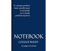 If a Simple Problem Feels Weirdly Hard: A College Ruled Notebook for Notes, Ideas, Reflections, and Everyday Thoughts I 110 Pages 6 x9 Inches